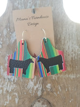 Load image into Gallery viewer, Serape Double Layer Show Steer Earrings
