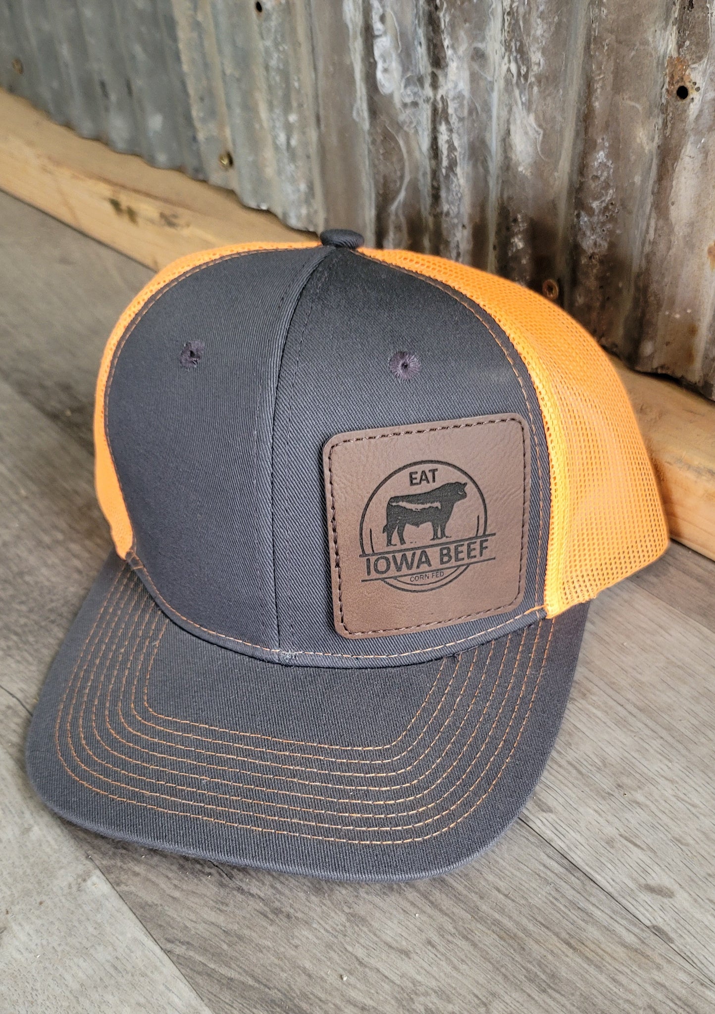 Iowa Beef Leather Patch Hat – Mama's Farmhouse Designs