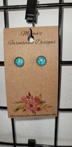 Turquoise Earrings - 10 mm sterling silver studs